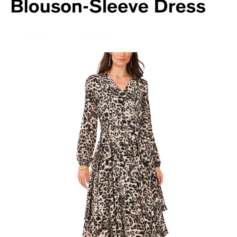 Vince Camuto Black and White Fit and Flare Midi Dress